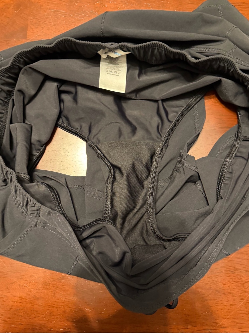 Lands' End Men's Athletic Drawstring Shorts - Charcoal Gray/black - Picture 7 of 7